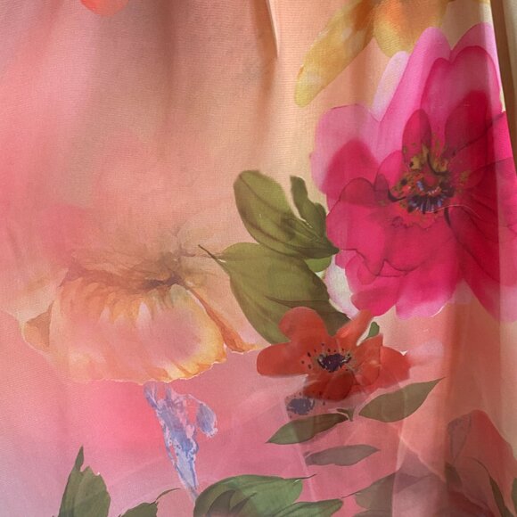 NWT Sheer Floral Multicolour Print Spaghetti Strap Y2K Camisole with Front Tie - Picture 6 of 10